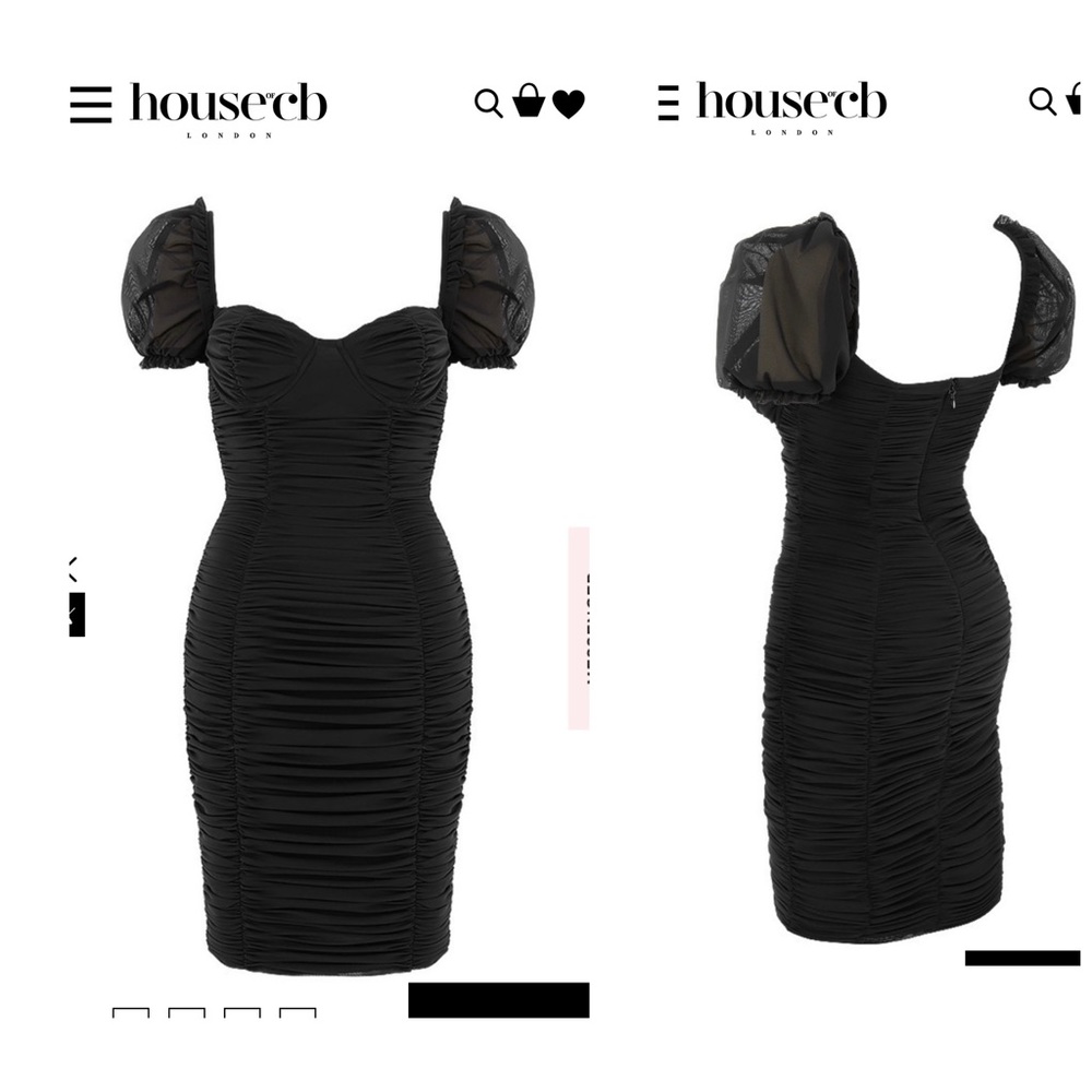 MISTRESS ROCKS VIXEN BLACK RUCHED MESH DRESS -HOUSE OF CB- - Picture 3 of 3